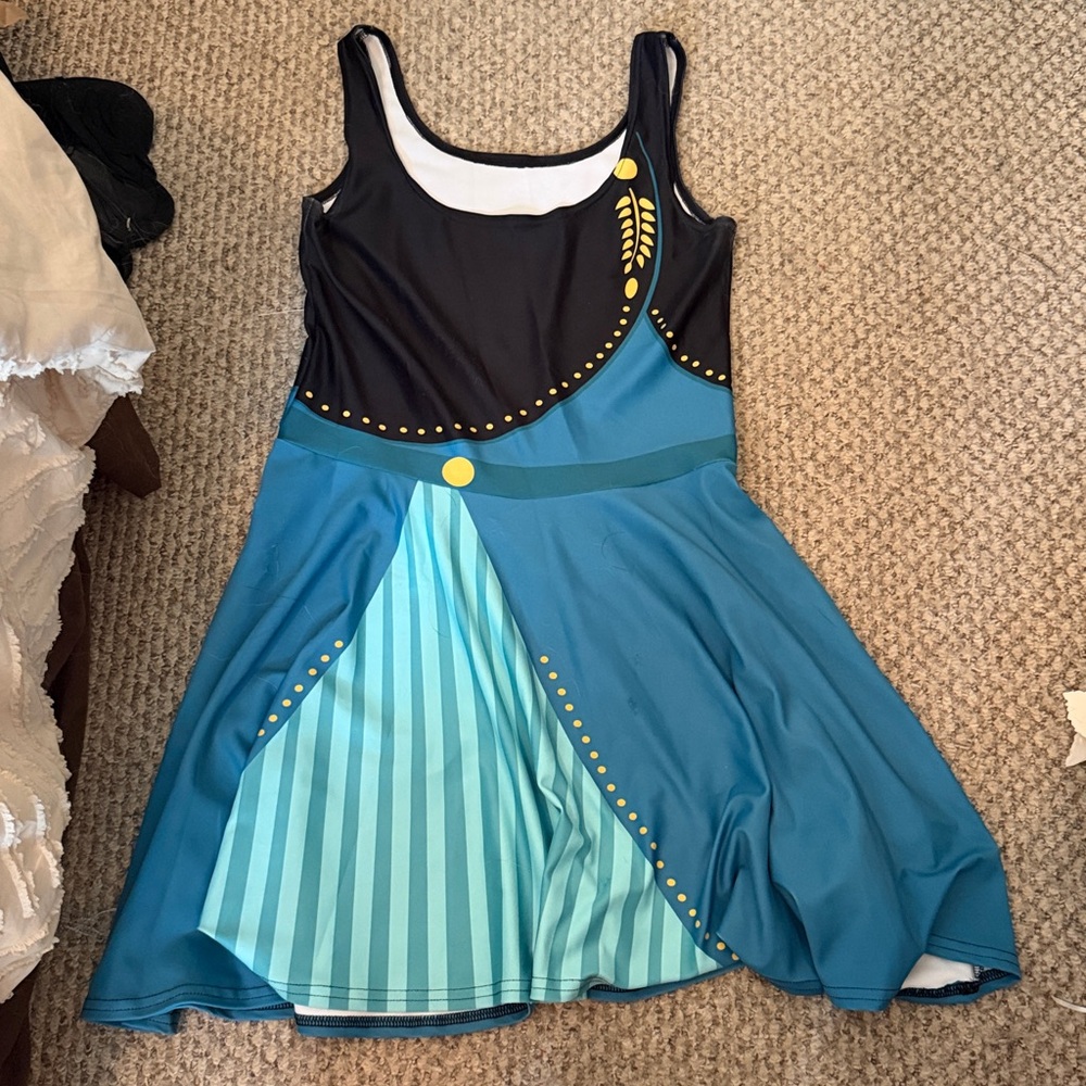 Anna Blue and Black Sleeveless Dress